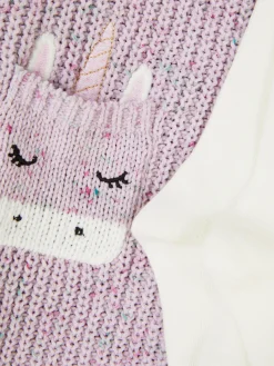 Unicorn Sweater Dress And Tights Set