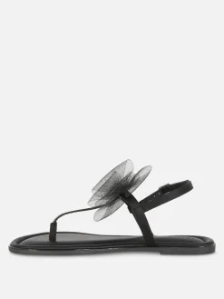 Wide Fit Mesh Bow Sandals