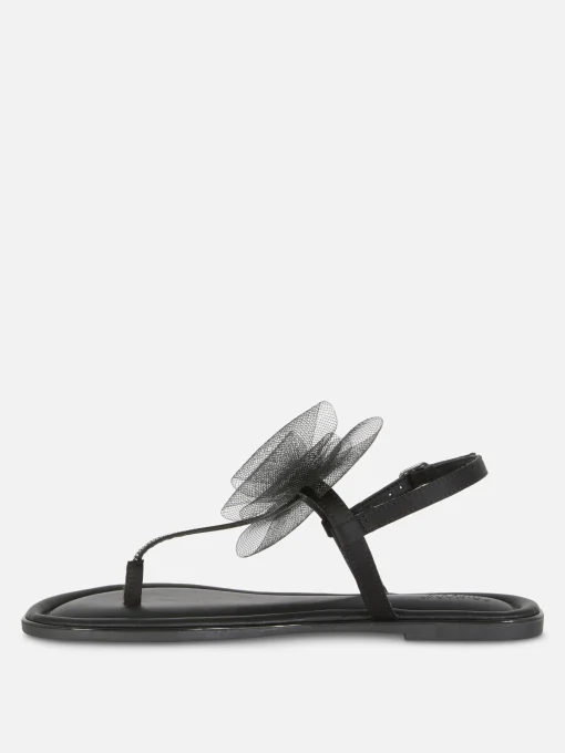 Wide Fit Mesh Bow Sandals