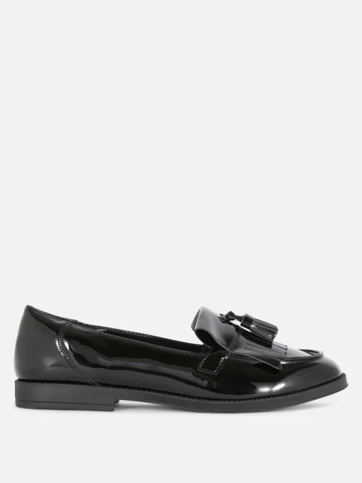 Wide Fit Patent Tassel Loafers