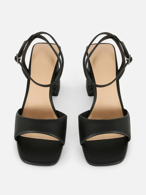 Wide Fit Raffia Heeled Sandals