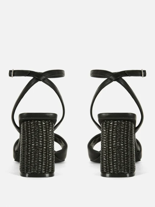 Wide Fit Raffia Heeled Sandals